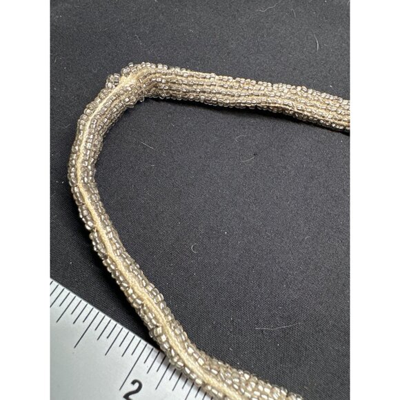 Vintage Walborg Flapper Silver Gray Beaded Evening Bag With Fringe & Strap - Picture 7 of 13